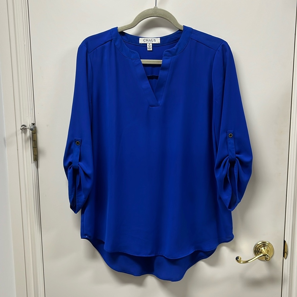 Royal Blue Tunic Top by Chaus in Size M